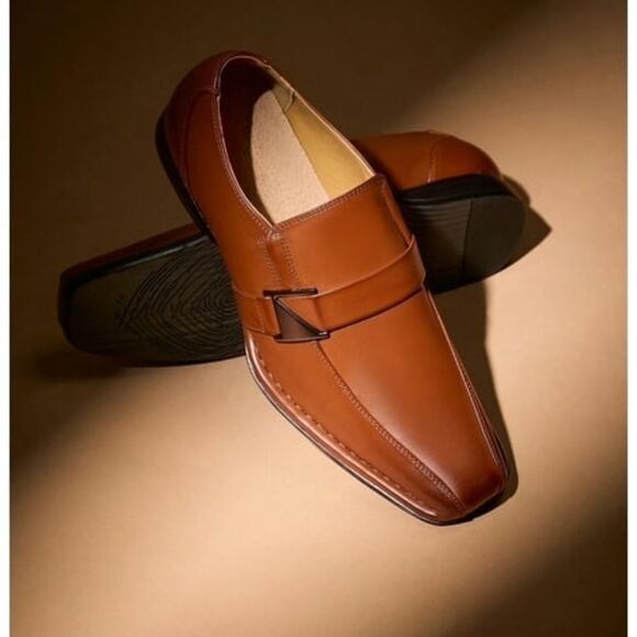 (84-4449)  Bruno Marc Men Oxfords Fashion Square Toe Shoes Slip On Loafer Sz 10.